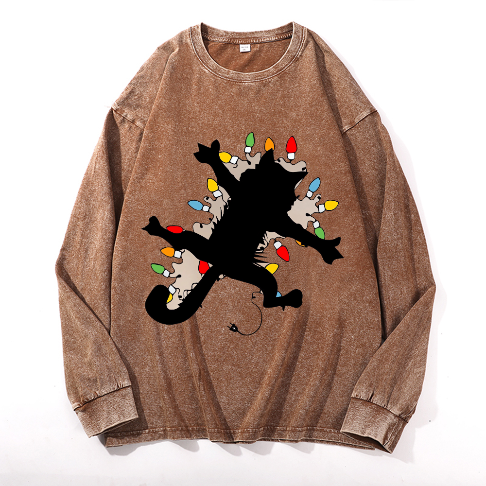 Vintage Cotton Wash Crewneck Long-Sleeve T-Shirt