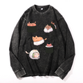 Vintage Cotton Wash Crewneck Long-Sleeve T-Shirt