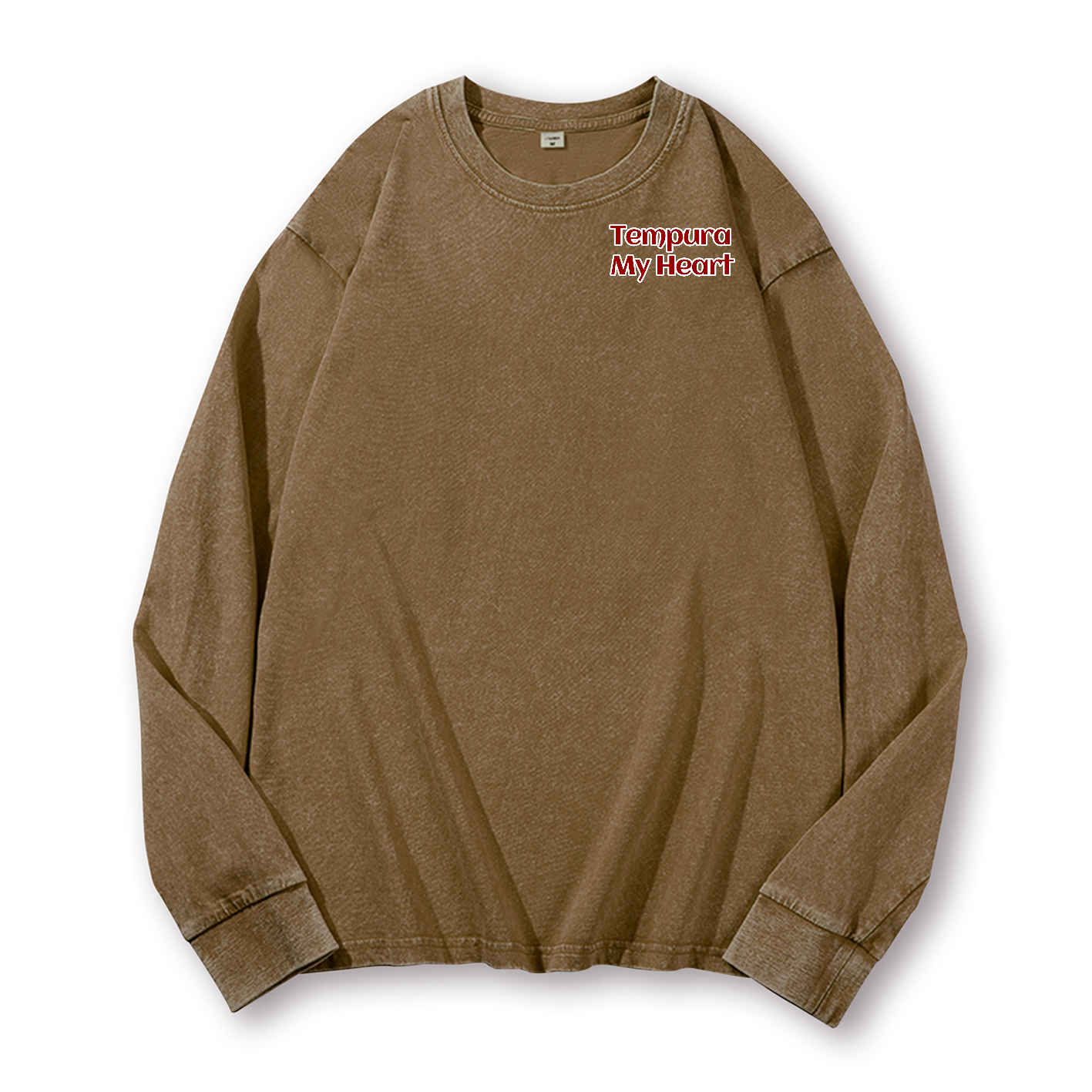 Tempura Vintage Washed Cotton Back Art Long-sleeve T-shirt