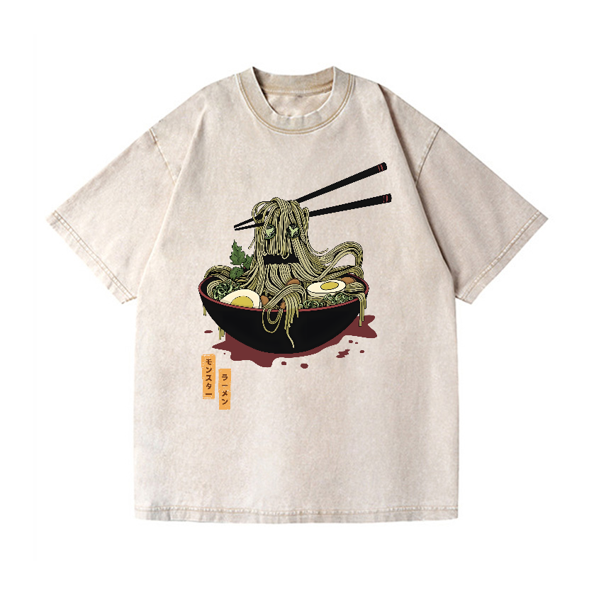 Ramen Monster Vintage Wash Japanese Design T-Shirt