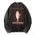 Tsukiji Market Vintage Cotton Wash Crewneck Long-Sleeve T-Shirt