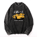 Vintage Cotton Wash Crewneck Long-Sleeve T-Shirt