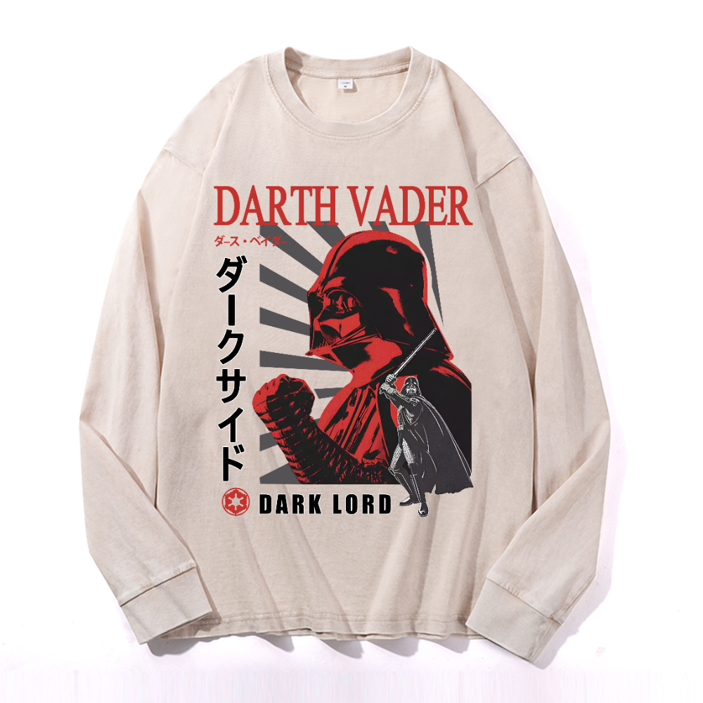 Darth Vader Vintage Cotton Wash Long-sleeve T-shirt