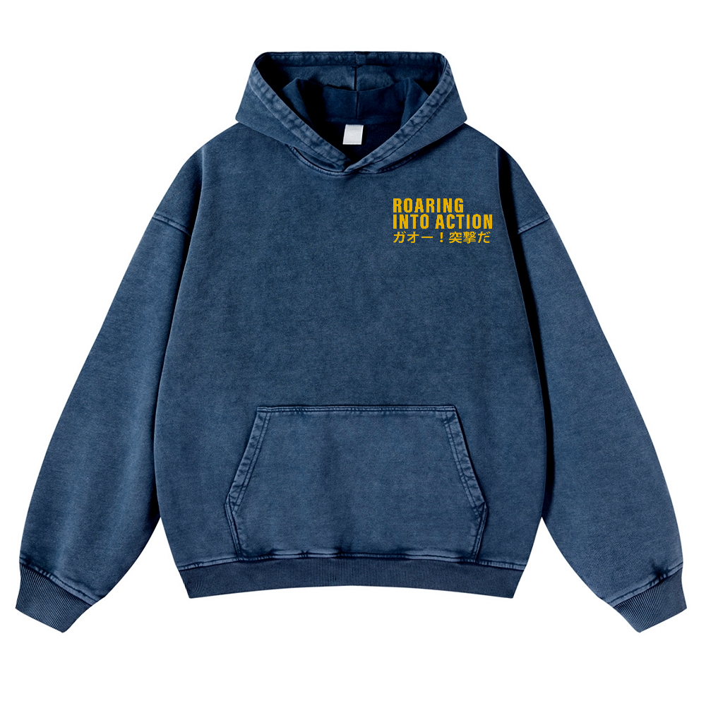 Osaka Tiger Vintage Washed Cotton Back Art Hoodie