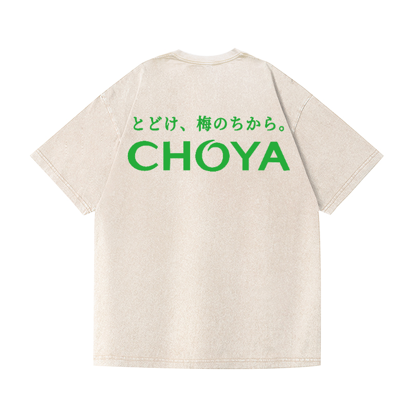 Choya Vintage Wash Japanese Design Back Art T-Shirt
