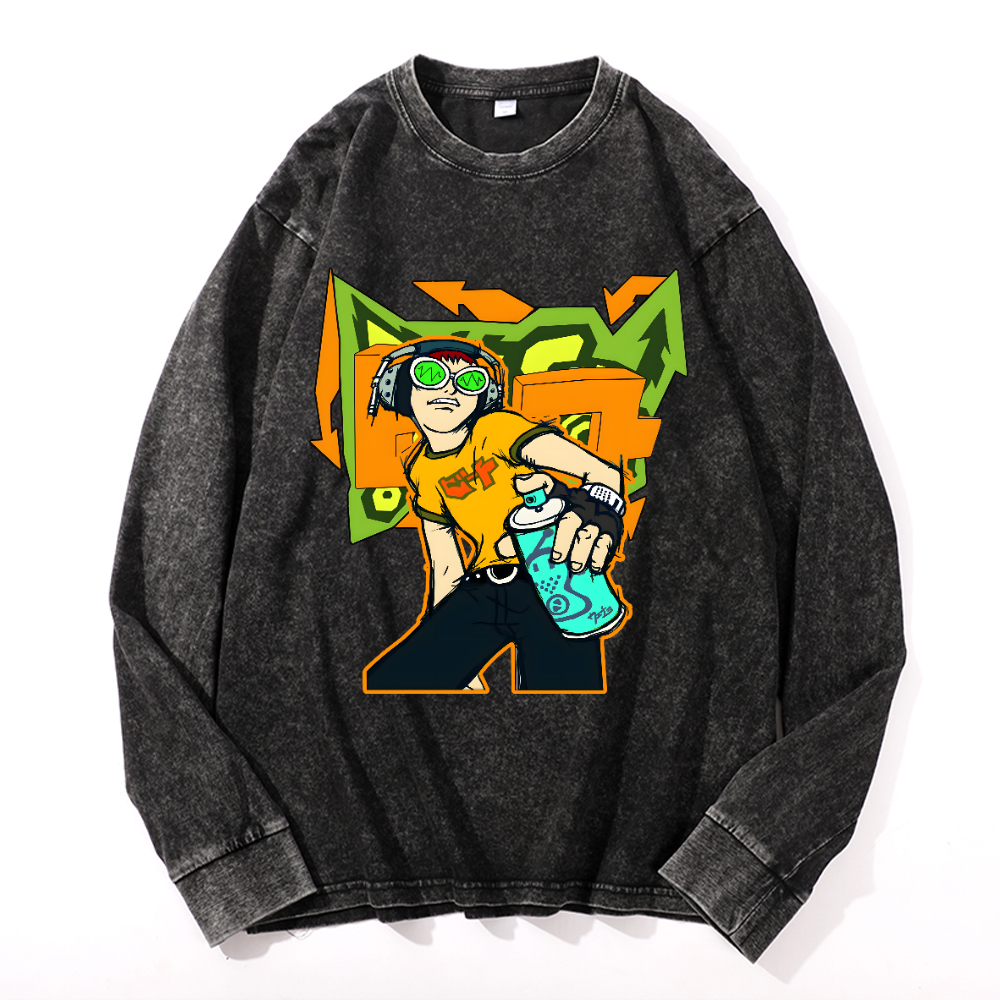 Jet Set Radio Vintage Cotton Wash Long-sleeve T-shirt