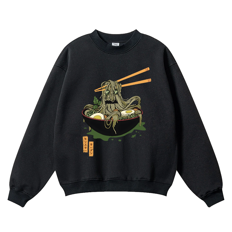 Ramen Yokai Vintage Cotton Blend Crewneck Sweatshirt