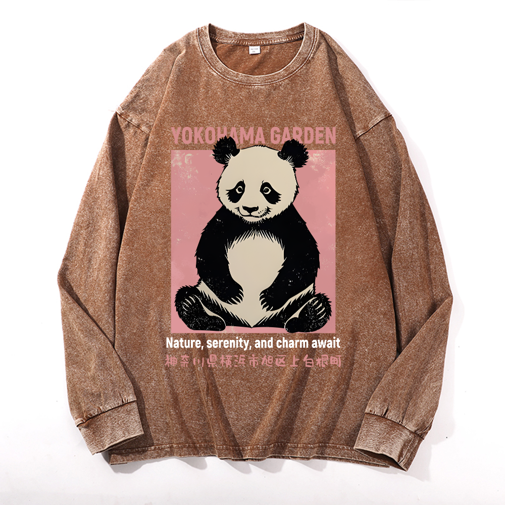 Yokohama Garden Vintage Cotton Wash Long-sleeve T-shirt