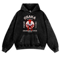 Osaka Drunken Octopus Vintage Washed Thick Cotton Hoodie