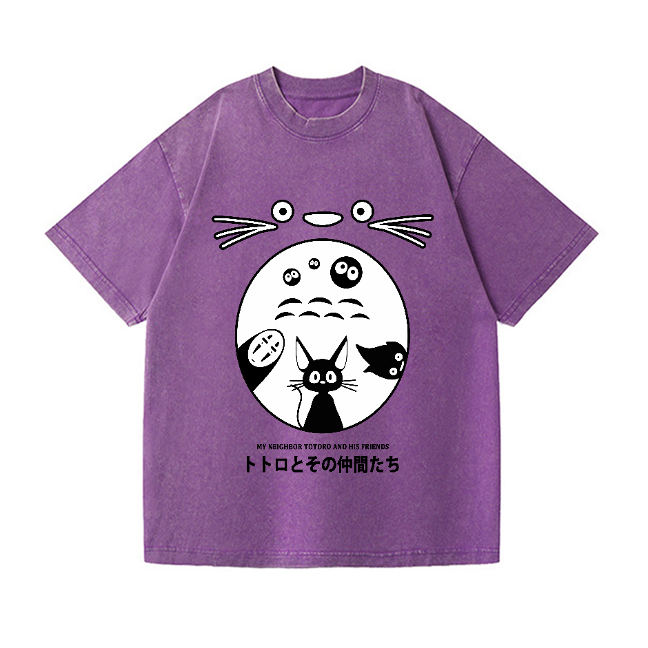 Studio Ghibli Totoro No Face Kaonashi Vintage Wash Japanese Design T-Shirt