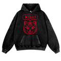 Cat Vintage Washed Thick Cotton Hoodie