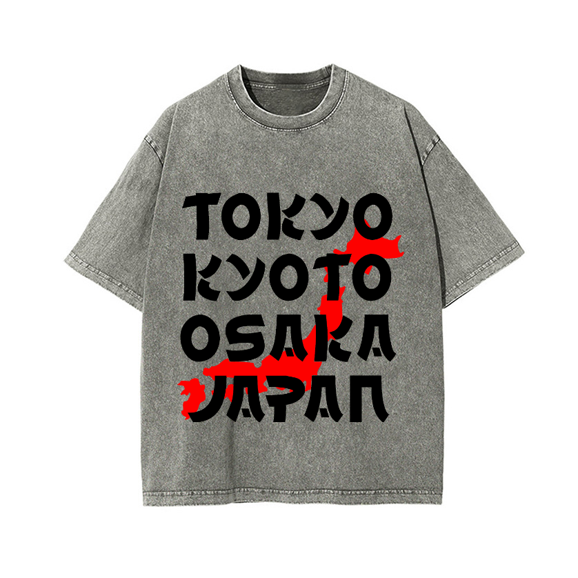 Tokyo Kyoto Osaka Japan Vintage Wash Japanese Design T-Shirt