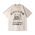 Social Distancing Vintage Wash Japanese Design T-Shirt