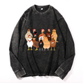 Vintage Cotton Wash Crewneck Long-Sleeve T-Shirt