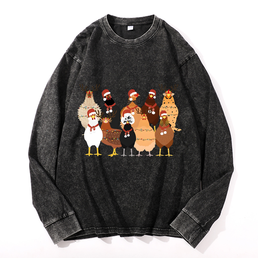 Vintage Cotton Wash Crewneck Long-Sleeve T-Shirt