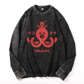 Tosanto Octopus Vintage Cotton Wash Crewneck Long-Sleeve T-Shirt