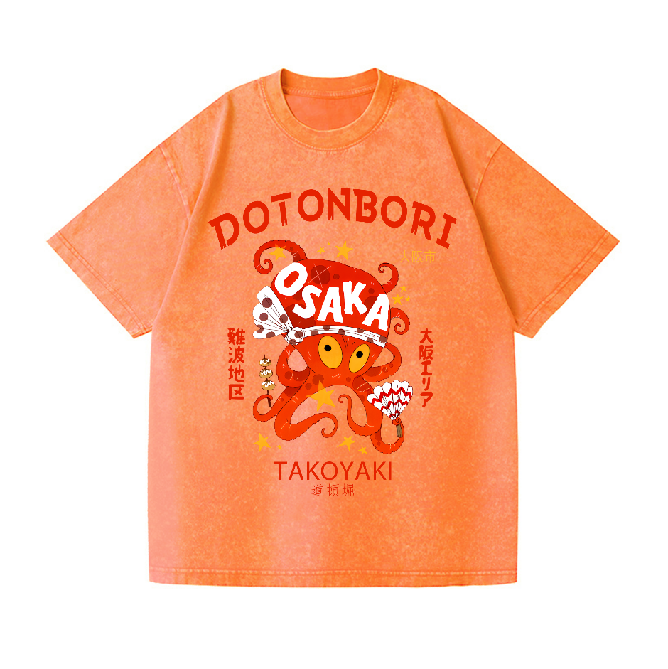 Osaka Dotonbori Vintage Wash Japanese Design T-Shirt