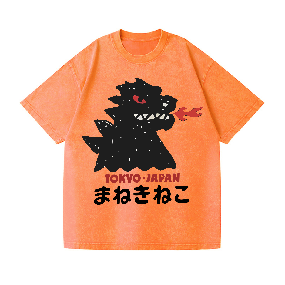 Kaiju Monster Tokyo Japan Vintage Wash Japanese Design T-Shirt