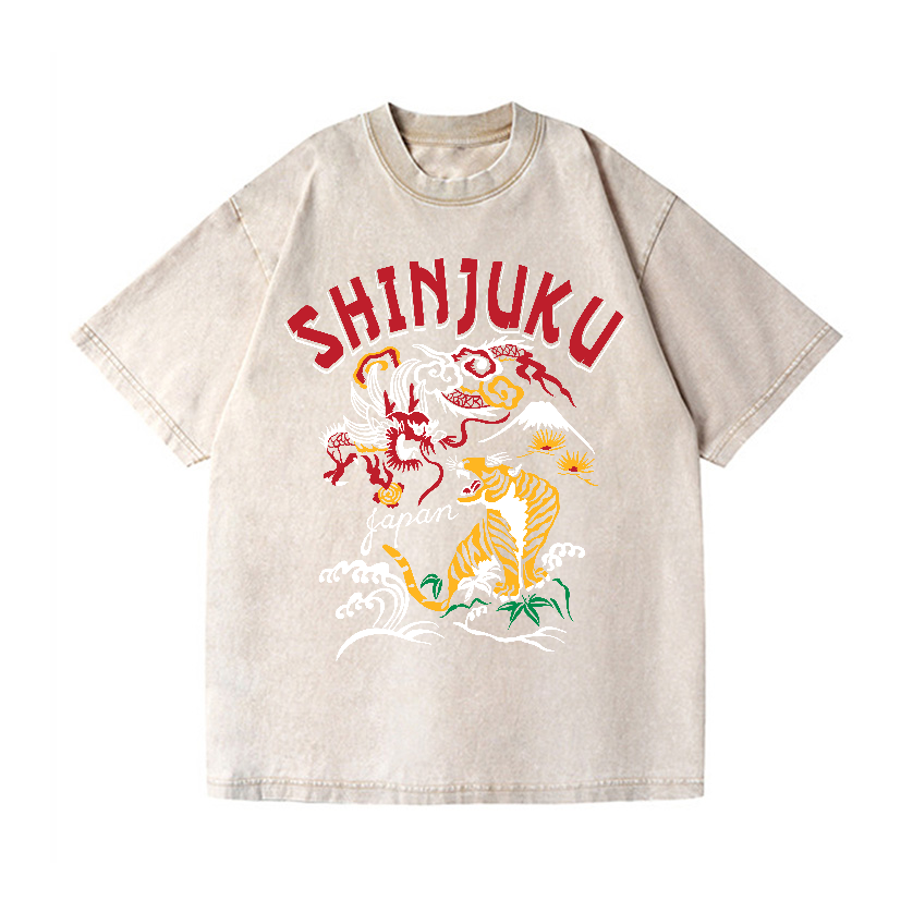 Shinjuku Tiger Vintage Wash Japanese Design T-Shirt
