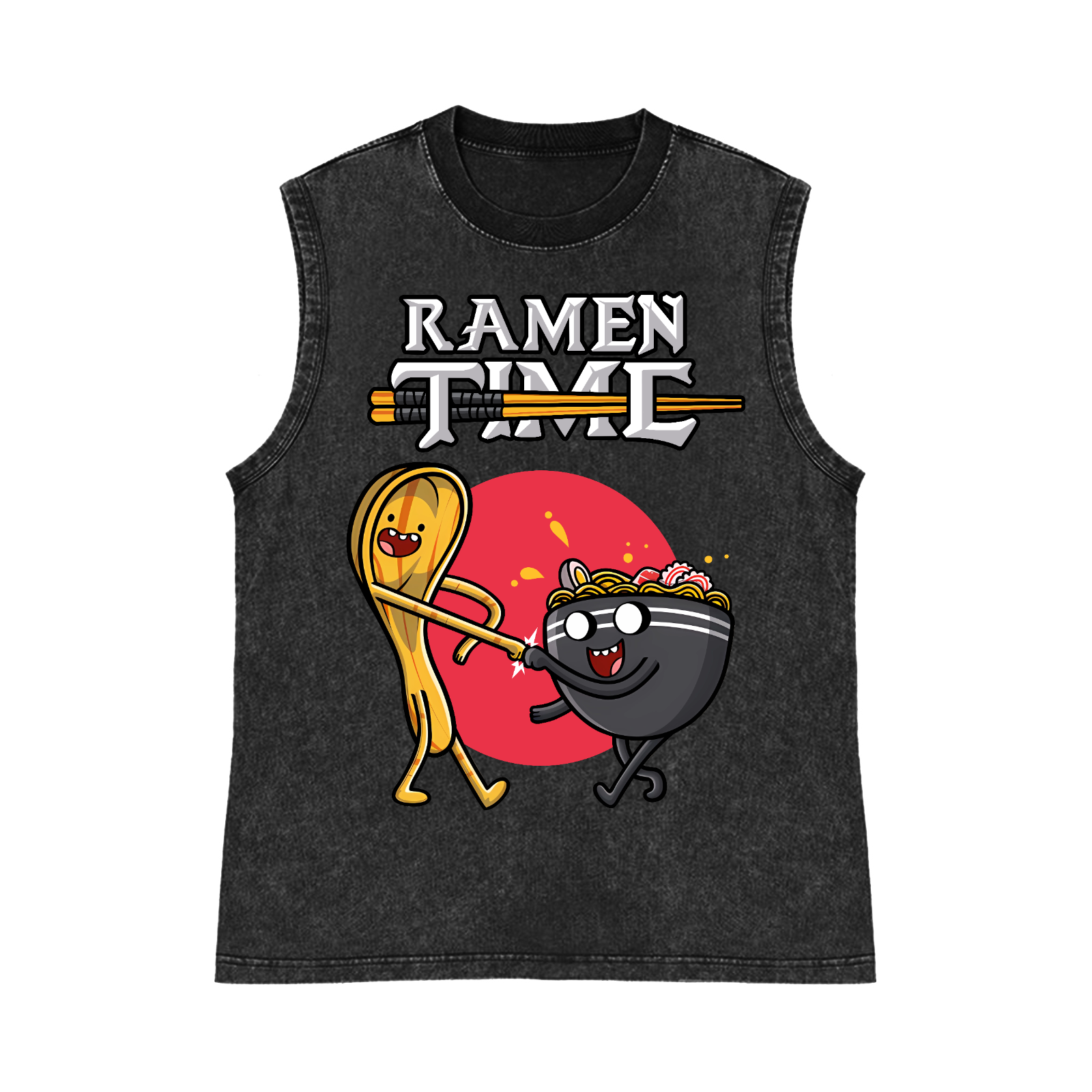 Ramen Pure Cotton Wash-Dyed Sleeveless Tank Top
