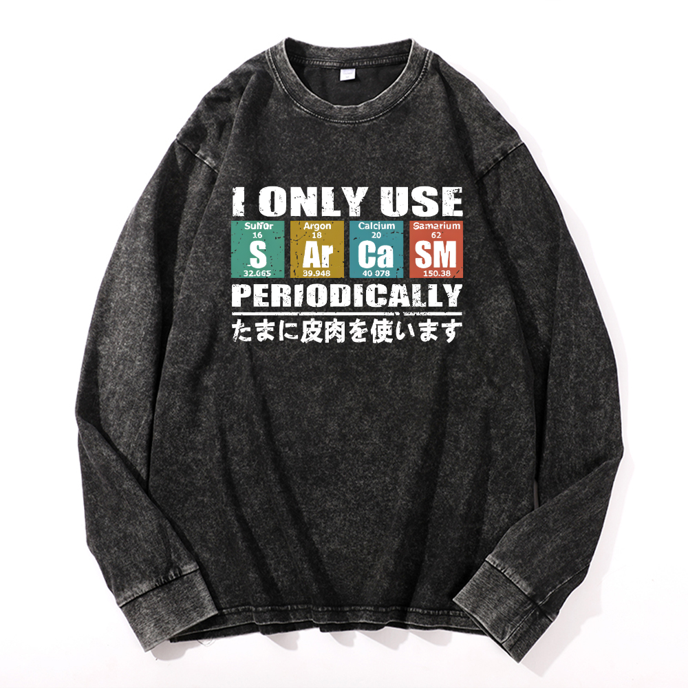 Sarcasm Vintage Cotton Wash Long-sleeve T-shirt