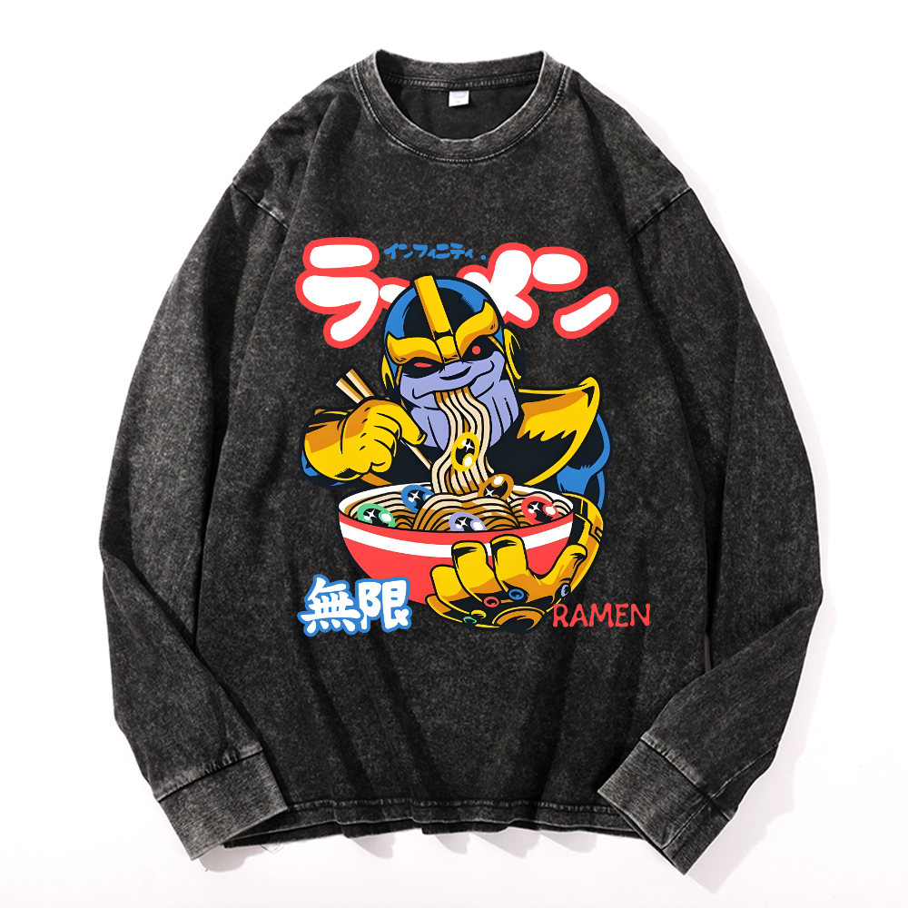 Hero Ramen Vintage Cotton Wash Long-sleeve T-shirt