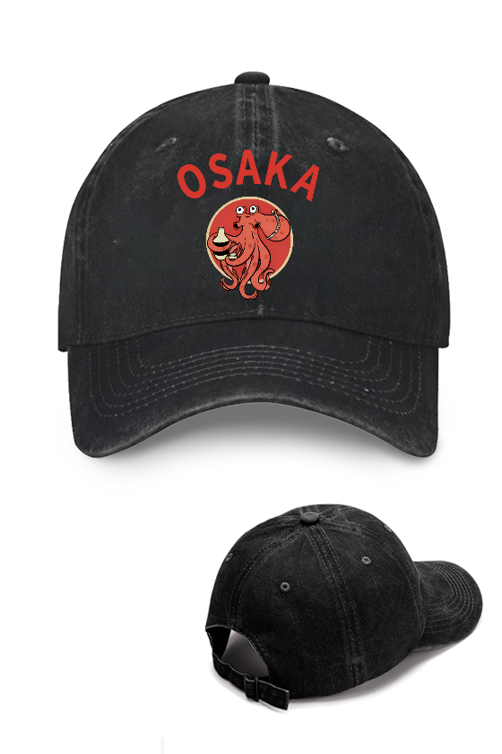 Osaka Dotonbori Drunken Octopus Vintage Cotton Cap