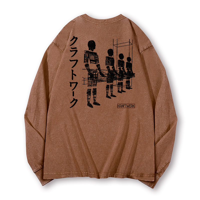 Kraftwerk Vintage Washed Cotton Back Art Long-sleeve T-shirt