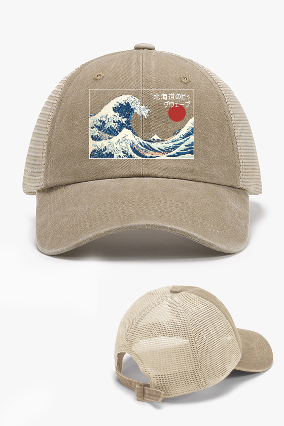 The Great Wave off Kanagawa Vintage Cotton Breathable Hat