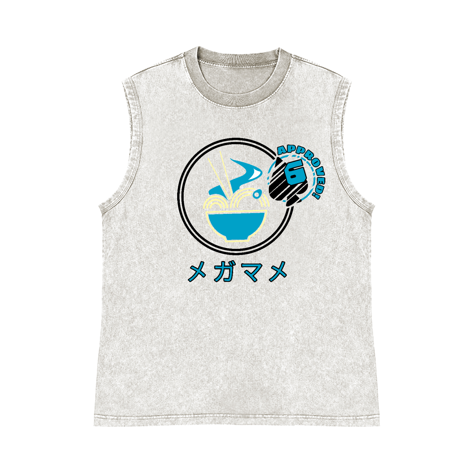 Ramen Pure Cotton Wash-Dyed Sleeveless Tank Top