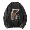 Vintage Cotton Wash Crewneck Long-Sleeve T-Shirt