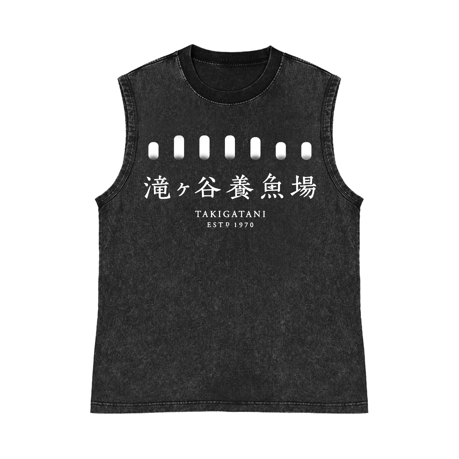 Takigatani Fish Farm Pure Cotton Wash-Dyed Sleeveless Tank Top