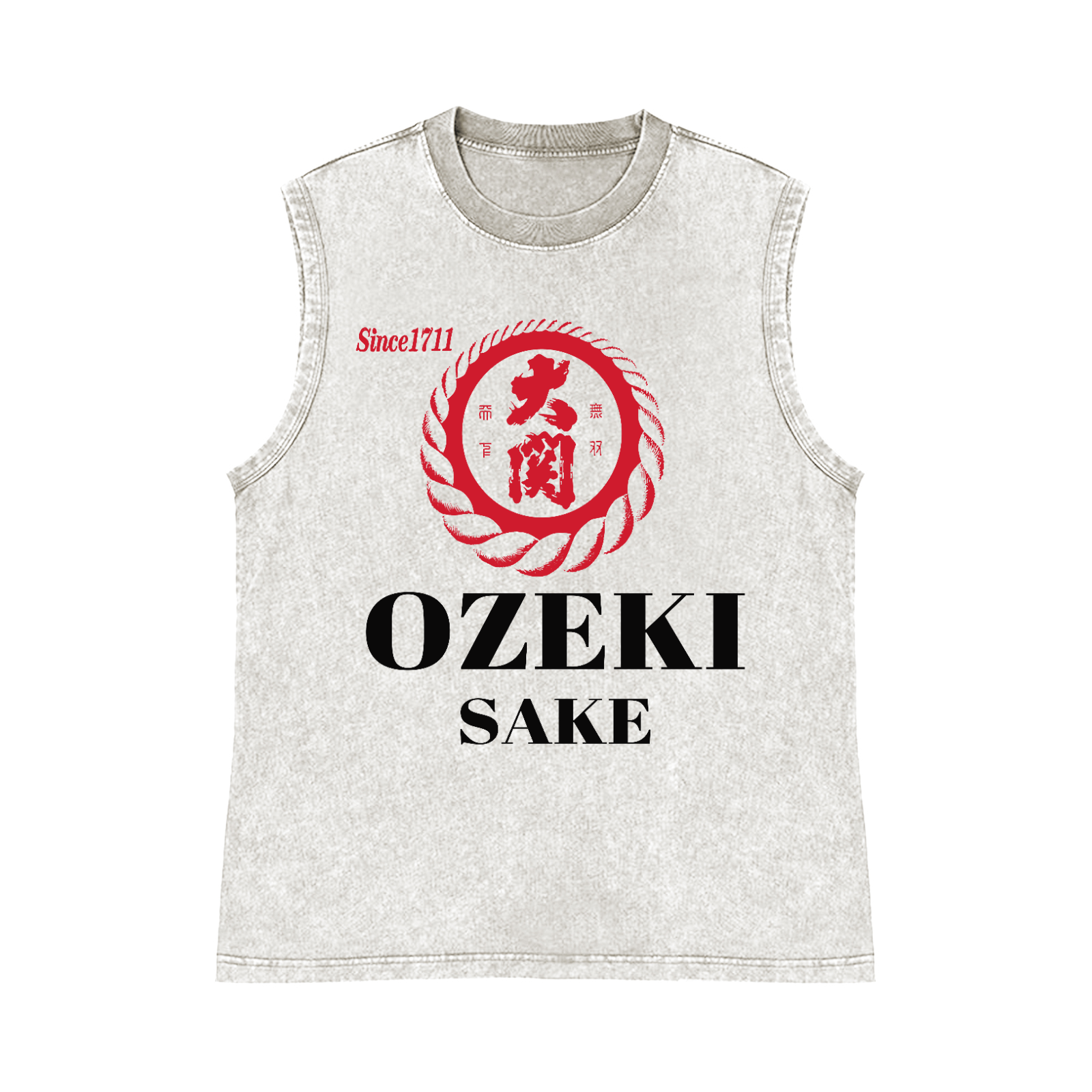 Ozeki Sake Pure Cotton Wash-Dyed Sleeveless Tank Top