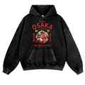 Osaka Dotonbori Drunken Octopus Vintage Washed Thick Cotton Hoodie