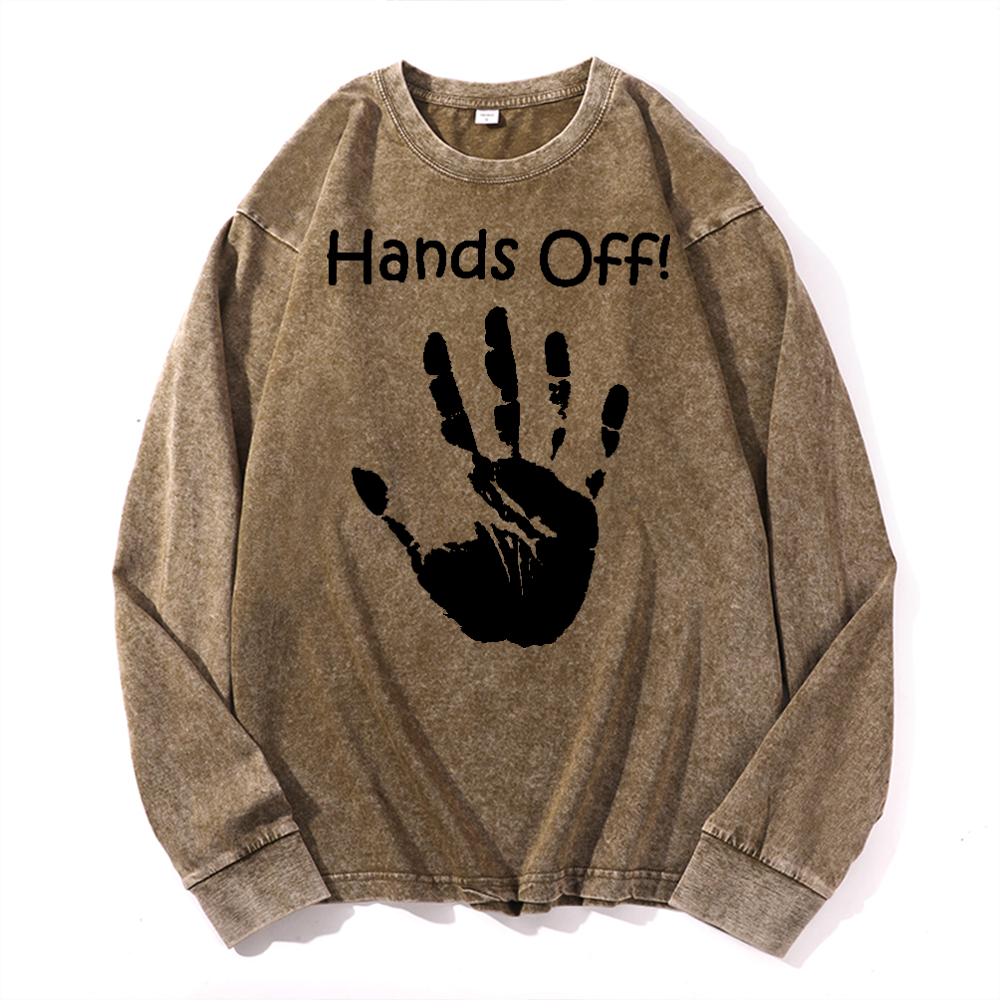 Hands Off Vintage Cotton Wash Long-sleeve T-shirt