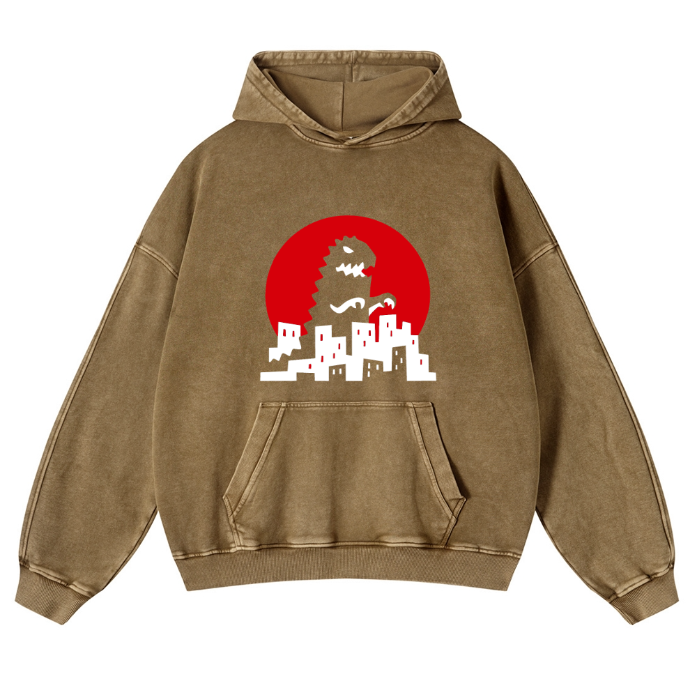 Kaiju Vintage Washed Thick Cotton Hoodie