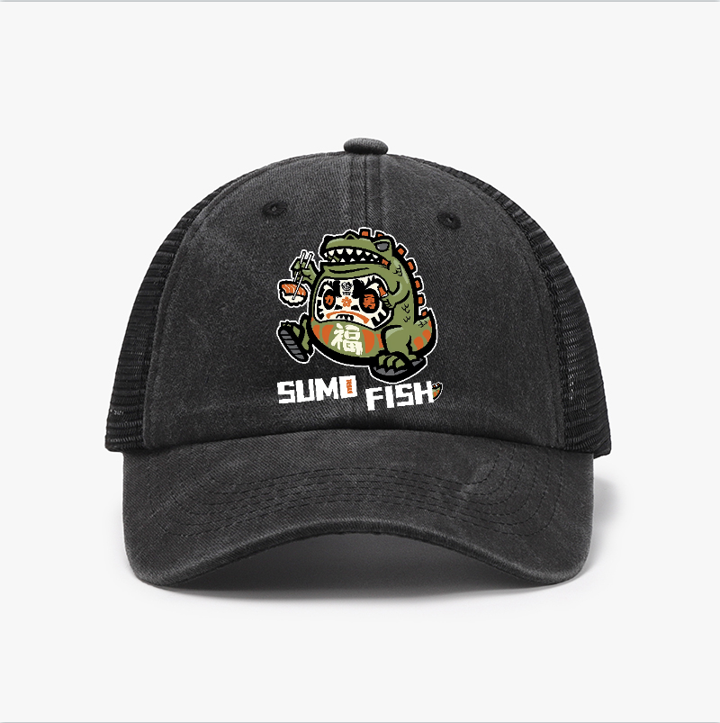 Sumo Fish Daruma Sushi Vintage Cotton Breathable Hat