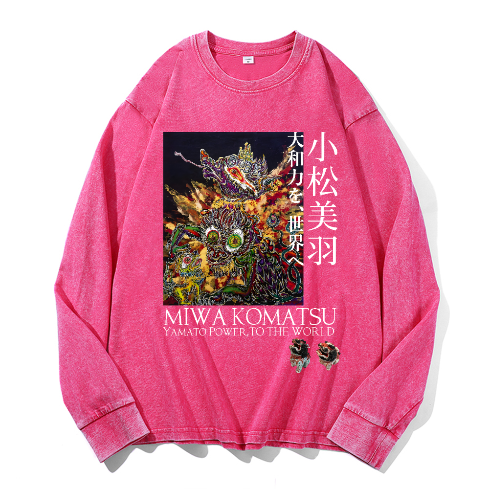 Miwa Komatsu Vintage Cotton Wash Crewneck Long-Sleeve T-Shirt
