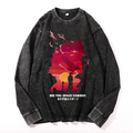 Cowboy Bebop Vintage Cotton Wash Crewneck Long-Sleeve T-Shirt