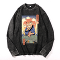 Vintage Cotton Wash Crewneck Long-Sleeve T-Shirt