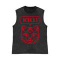 Kill Cat Pure Cotton Wash-Dyed Sleeveless Tank Top