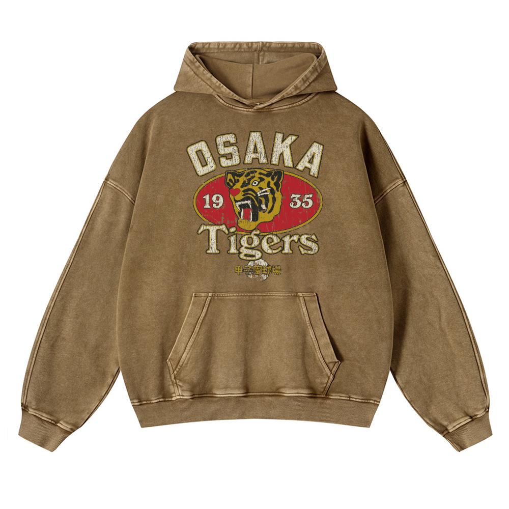 Osaka Tigers Vintage Washed Thick Cotton Hoodie