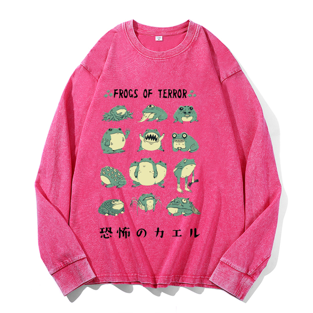 Vintage Cotton Wash Crewneck Long-Sleeve T-Shirt