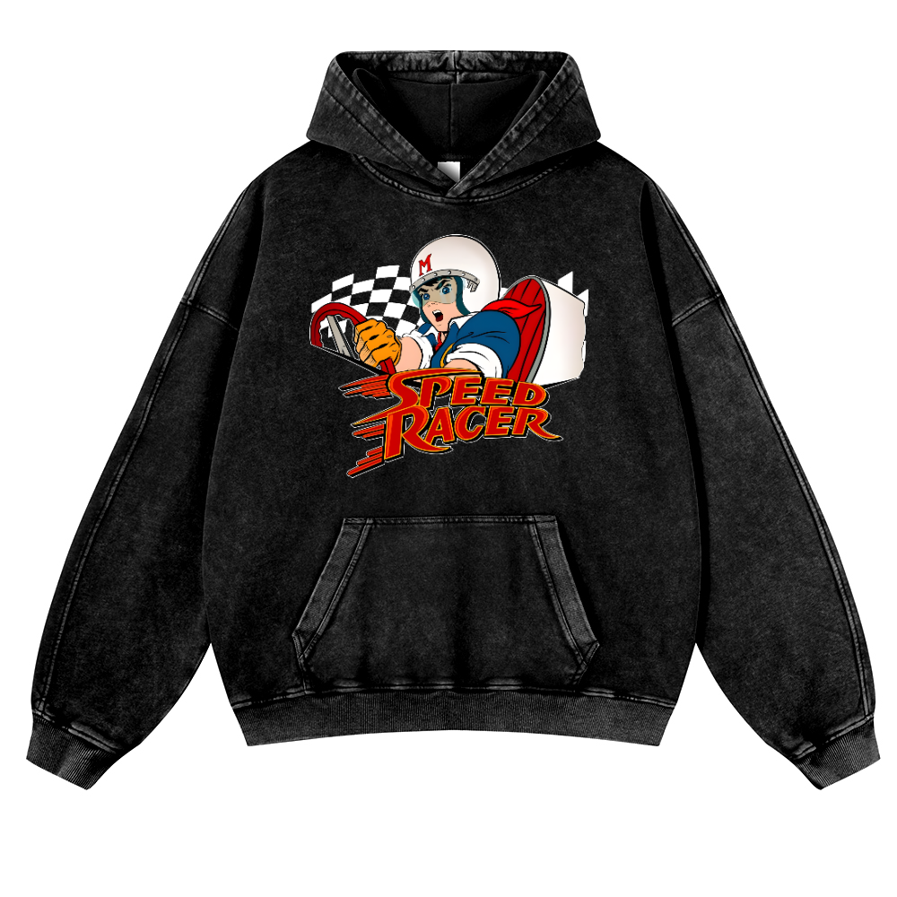 Speed Racer Vintage Washed Thick Cotton Hoodie