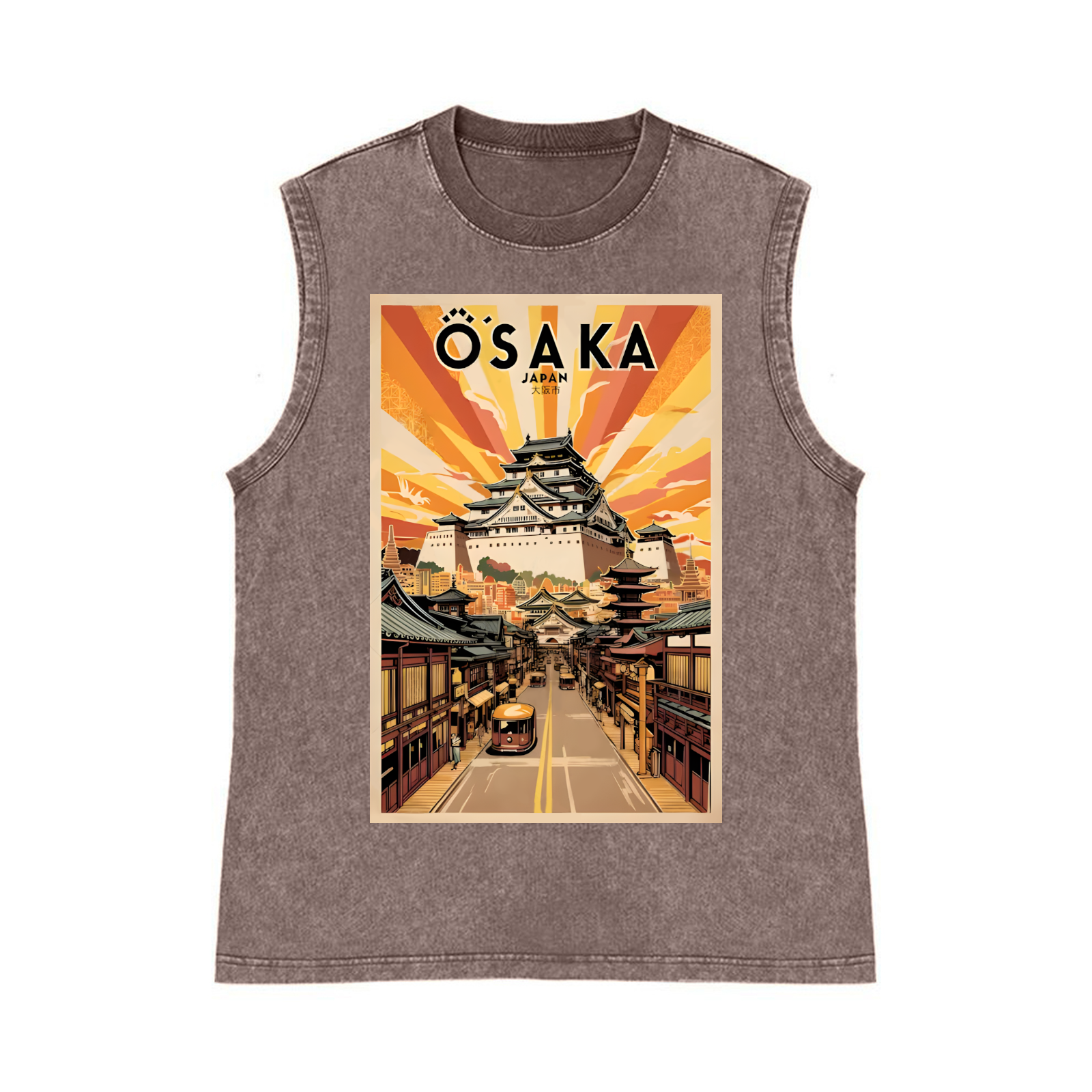 Osaka Pure Cotton Wash-Dyed Sleeveless Tank Top