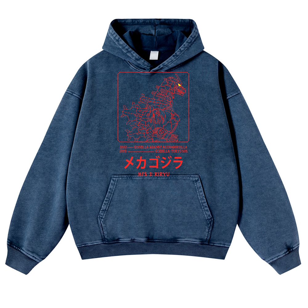 Kaiju Vintage Washed Thick Cotton Hoodie