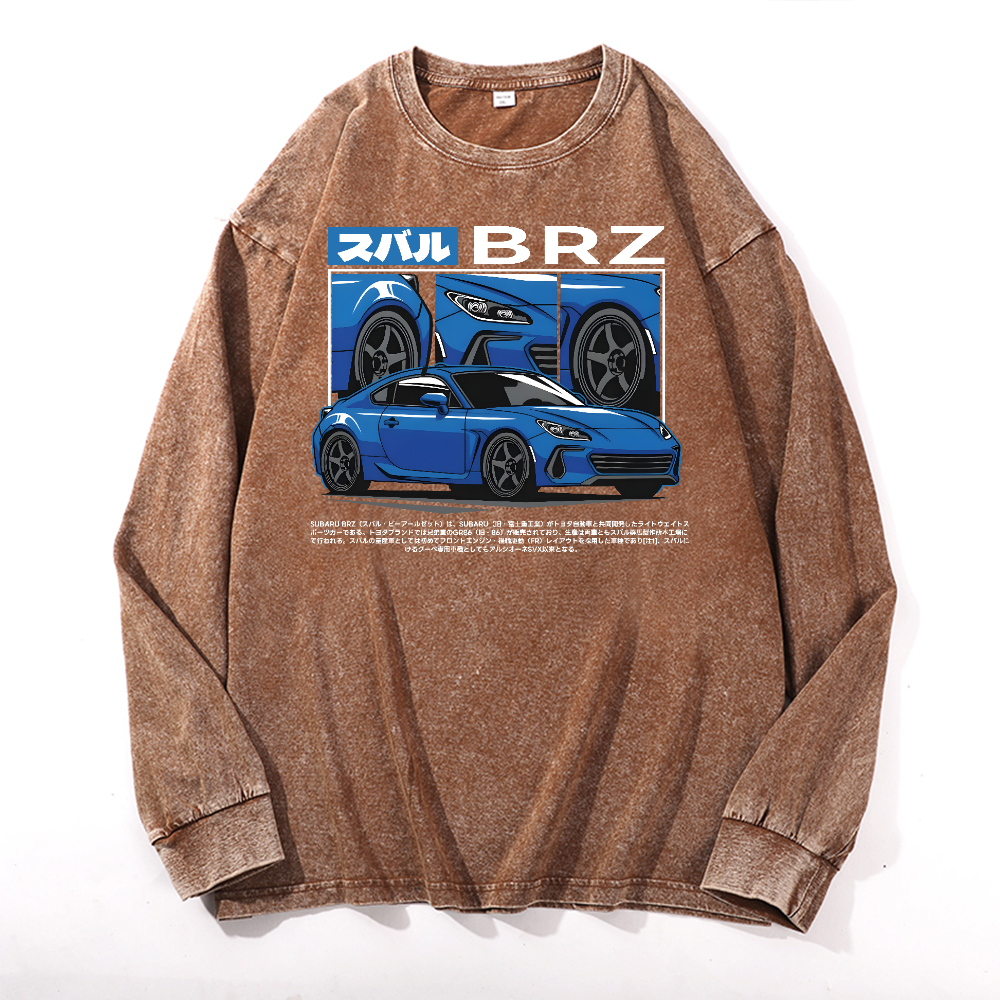 Subaru Vintage Cotton Wash Crewneck Long-Sleeve T-Shirt