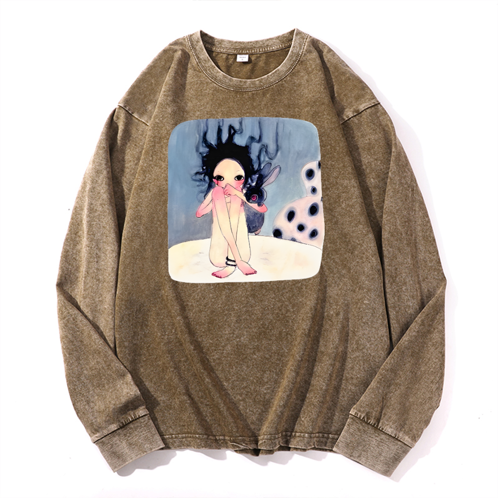 Aya Takano Vintage Cotton Wash Long-sleeve T-shirt