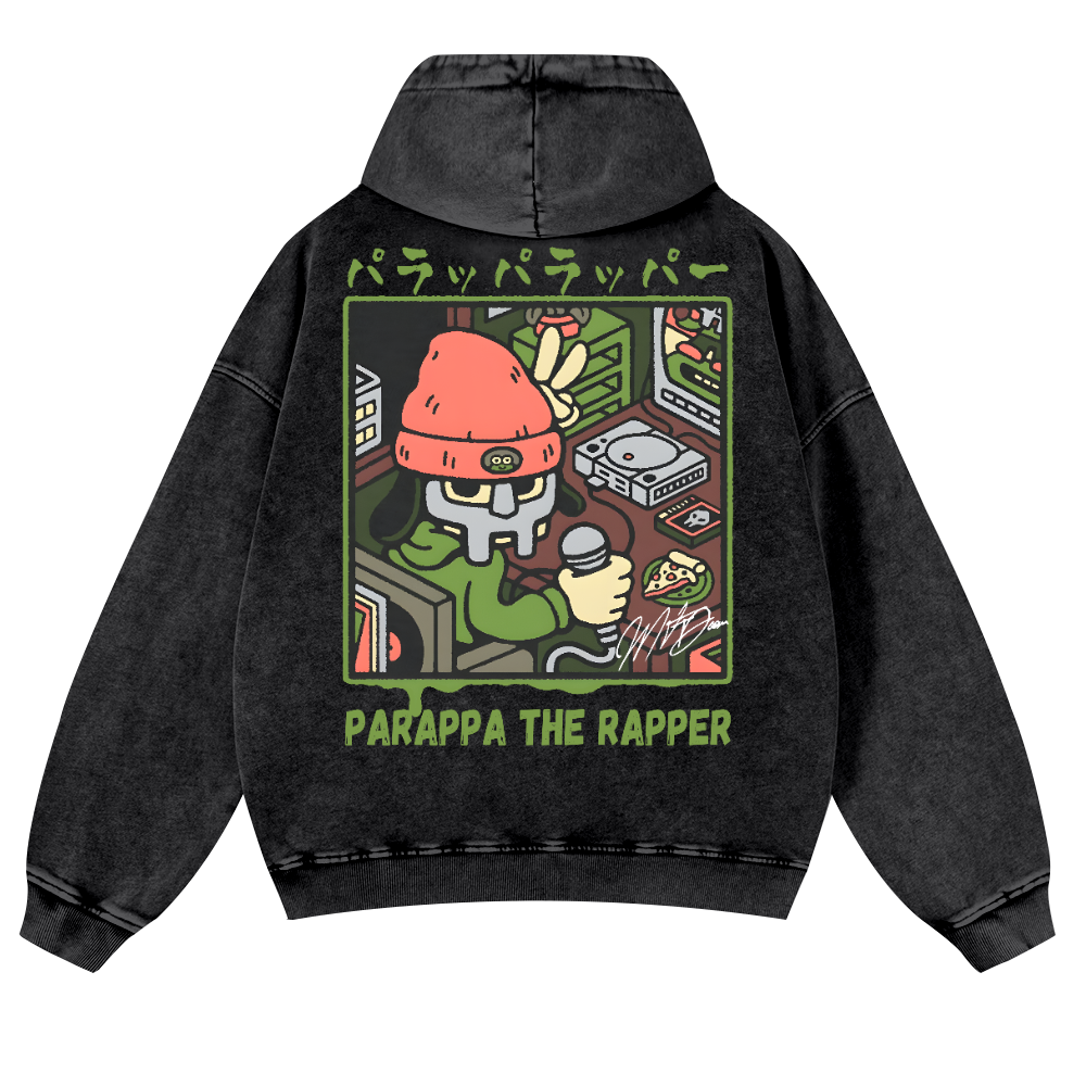 PaRappa the Rapper Vintage Washed Cotton Back Art Hoodie
