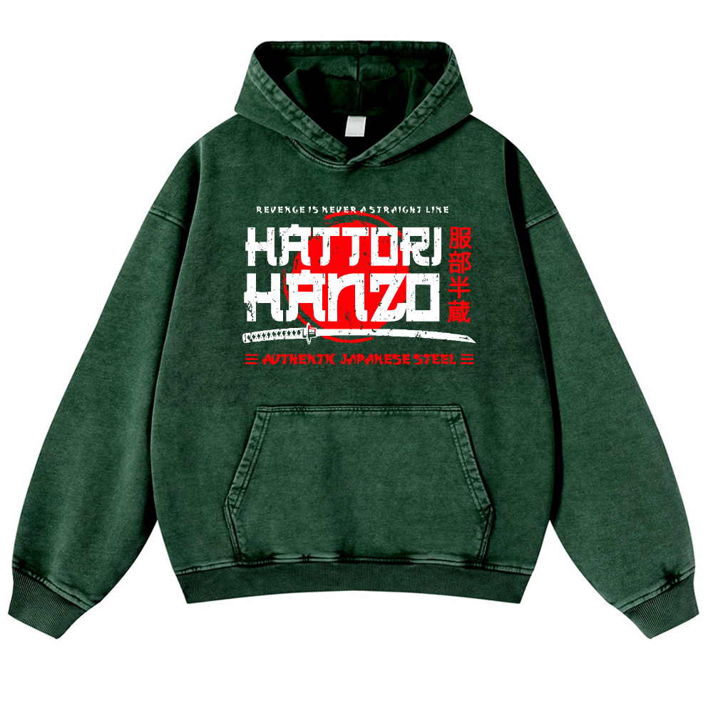 Hattori Hanzou Vintage Washed Thick Cotton Hoodie